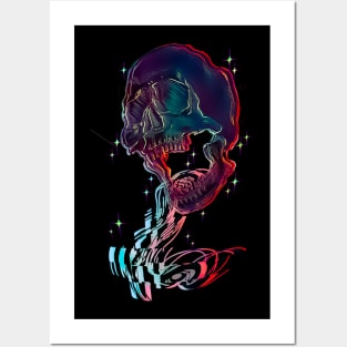 Glitch Skull Posters and Art